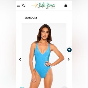 Luli Fama Sparkling Aqua One-Piece Swimsuit stardust blue 2